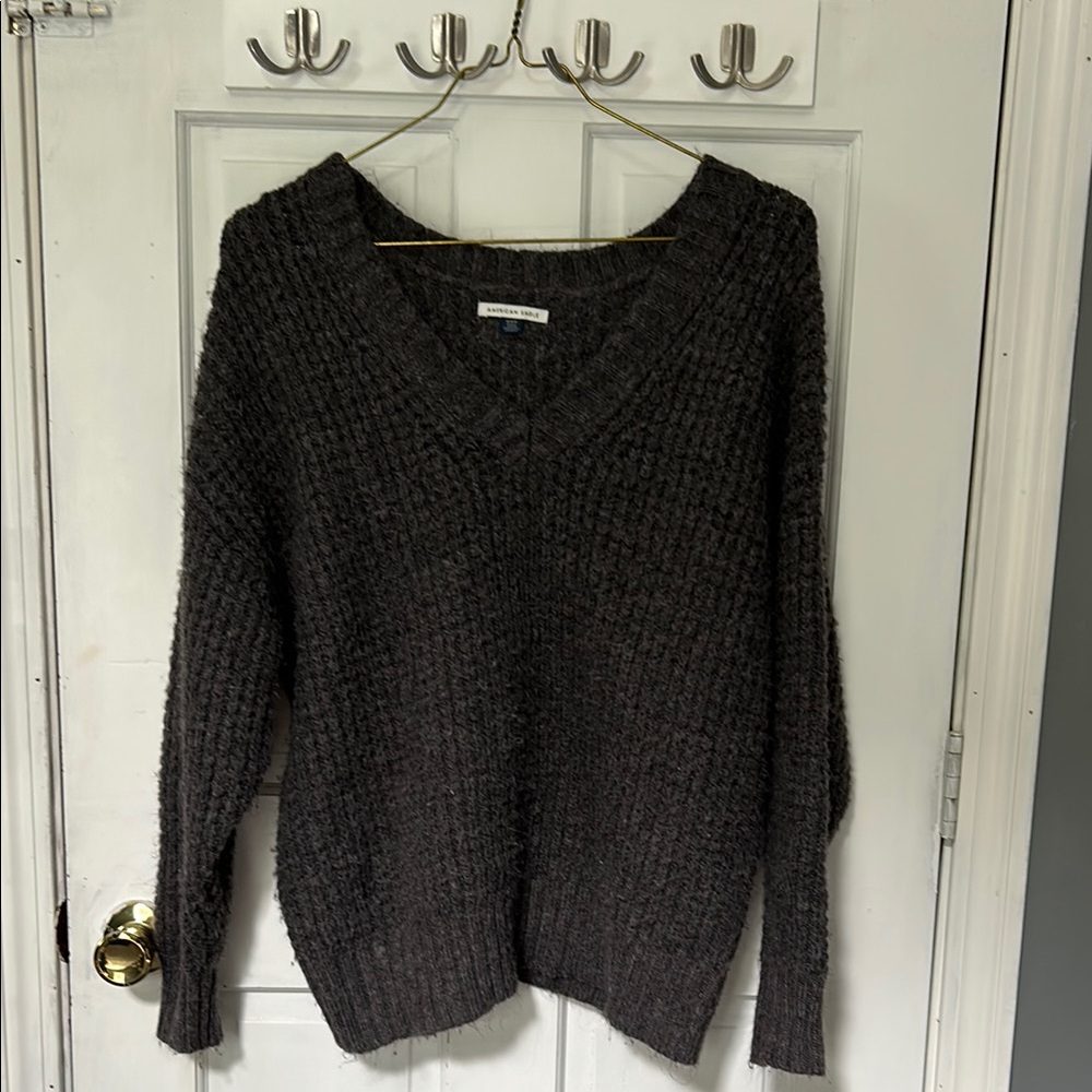 AE Whoa So Cozy Waffle V-Neck Sweater